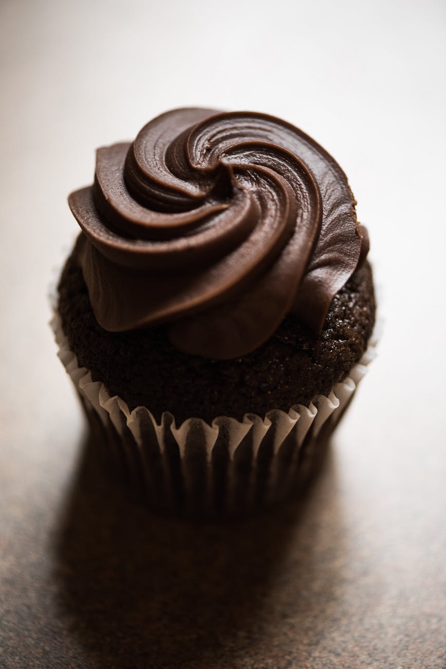 close up photo of chocolate cupcake